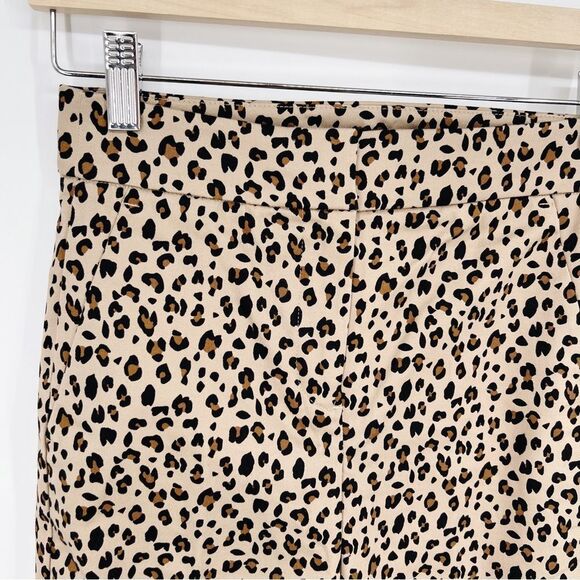 J.Crew Re-Imagined Leopard Print Chino Crop Flare Pants Sz 00 NWT - Picture 4 of 11